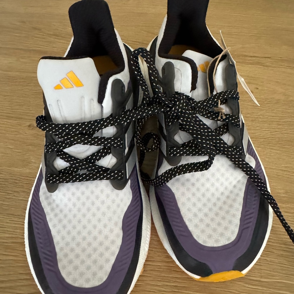 Adidas Kids Sneakers - White, Purple, and Black